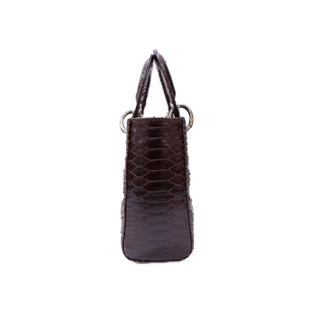 Christian Dior Lady Dior python leather Dark Brown Black handbag Compact bag - Picture 3 of 7